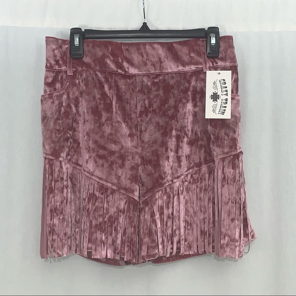 Crazy Train Pants - Crazy Train Womens Pink Velvet Shorts Size XXL NWT